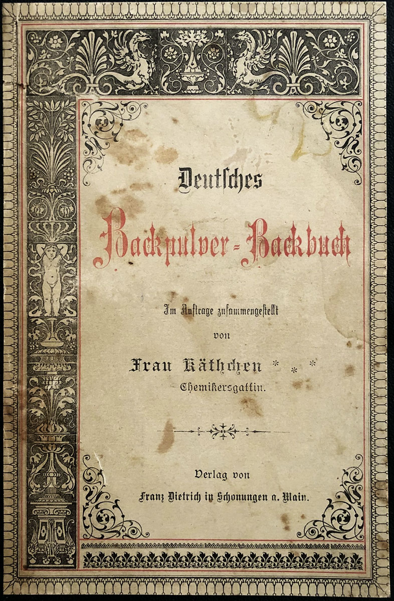 Titelseite des Backpulver-Backbuches von Frau Käthchen
