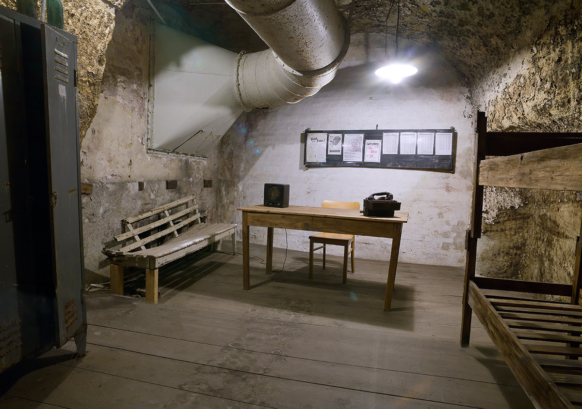 Der Wachraum zum Kunstbunker, in dem die wertvollsten Kunstwerke eingelagert wurden, um sie vor den Bomben im Zweiten Weltkrieg zu schützen.