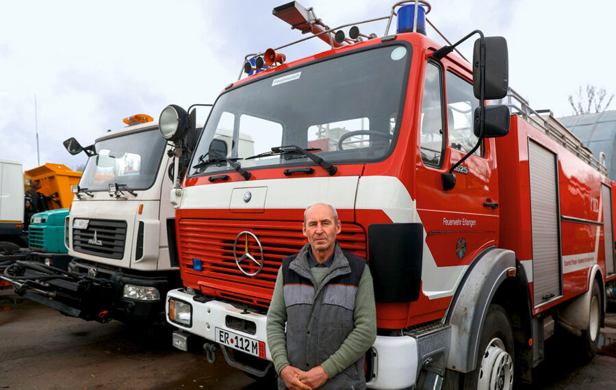 Löschfahrzeug aus Erlangen, bereitgestellt von der Berufsfeuerwehr Erlangen Löschfahrzeug aus Erlangen, bereitgestellt von der Berufsfeuerwehr Erlangen