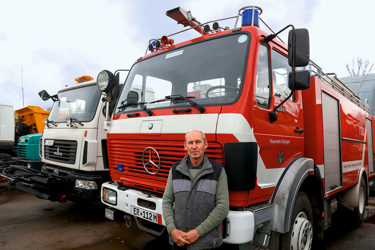 Löschfahrzeug aus Erlangen, bereitgestellt von der Berufsfeuerwehr Erlangen