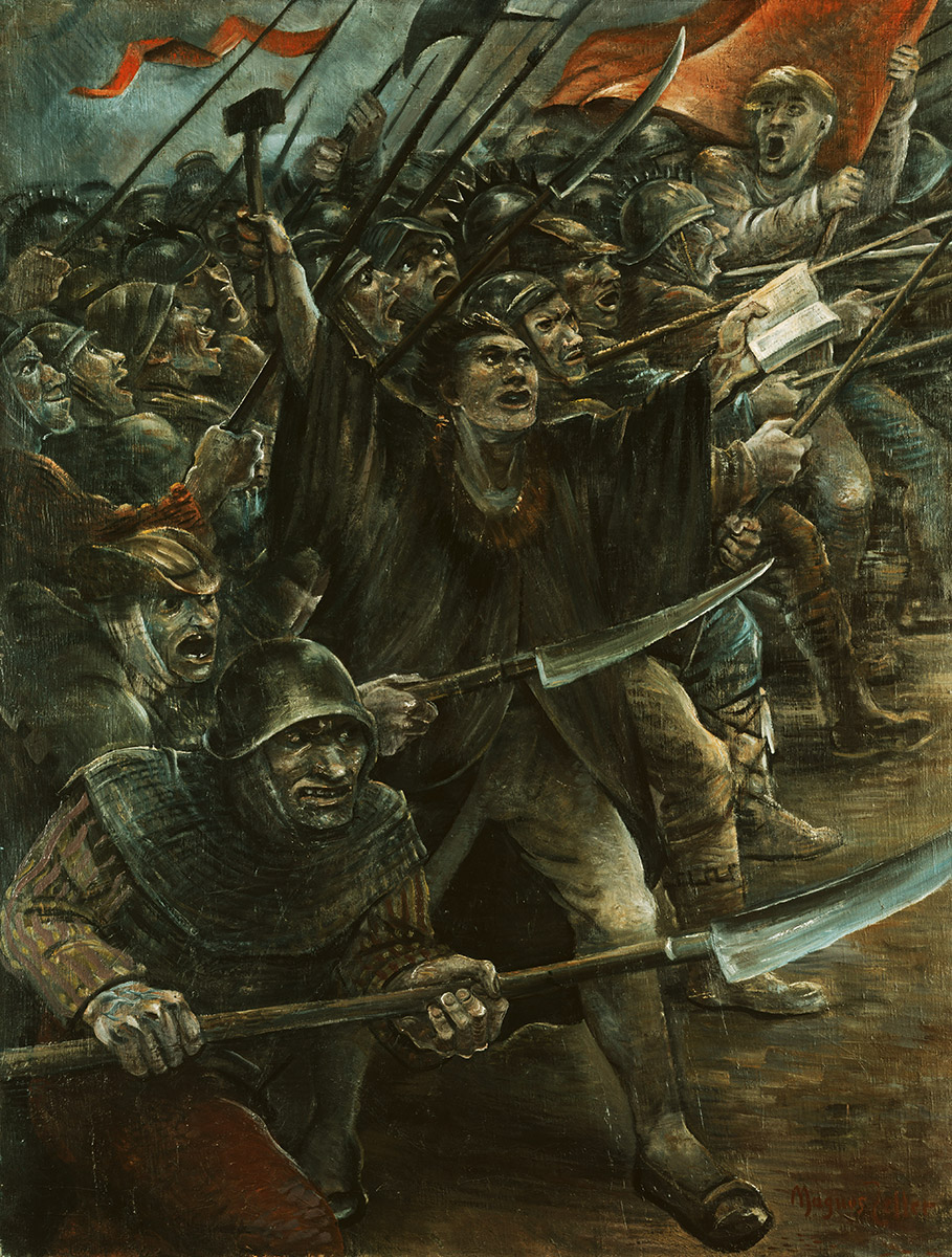 Magnus Zeller, Thomas Müntzer, 1950, Öl auf Leinwand, 120 × 91 cm, Staatliche Museen zu Berlin, Neue Nationalgalerie